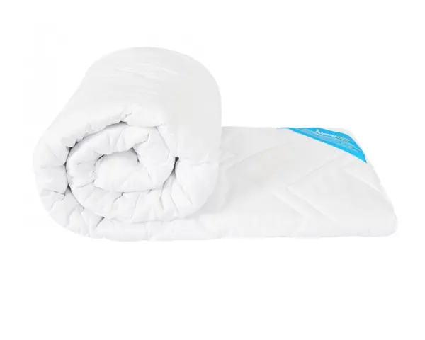 Pilota antiacarieni Somnomed din microfibra alba cu umplutura de primavara toamna, 180 x 200 cm, 200 gsm