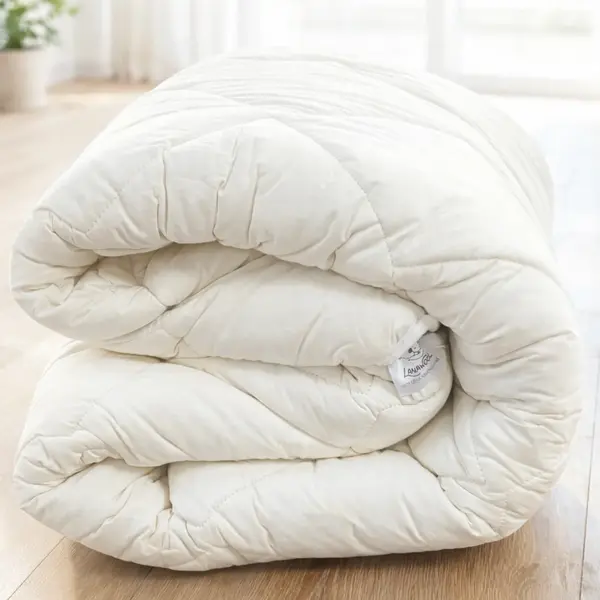 Pilota Lana Merino 100% LanaWool 140x210 cm Subtire 500 g mp Exterior Bumbac OekoTex Clasa 1, Vara, Alb - LANAWOOL Alb, 140x210 cm, 2 (1-6)