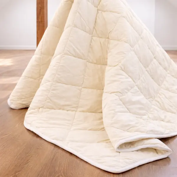 Pilota Lana Merino 100% LanaWool 160x220 cm Subtire 500 g mp Exterior Bumbac OekoTex Clasa 1, Vara, Crem - LANAWOOL Crem, 160x220 cm, 2 (1-6)