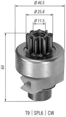 Pinion electromotor MAGNETI MARELLI 940113020247