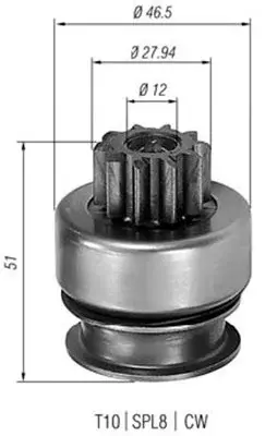 Pinion electromotor potrivit CHRYSLER CIRRUS, SEBRING; DODGE STRATUS 2.5 10.94-04.01