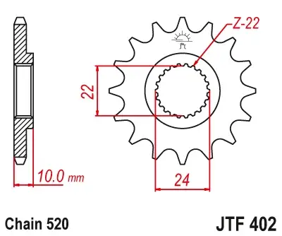 Pinion fata 520 Z16
