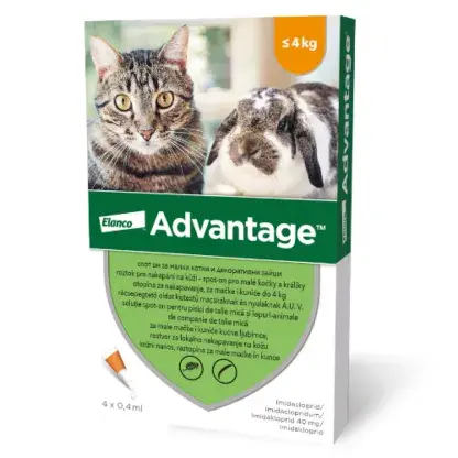 Pipeta antiparazitara Advantage pentru pisici iepuri , 4 kg ( 1 pipeta )