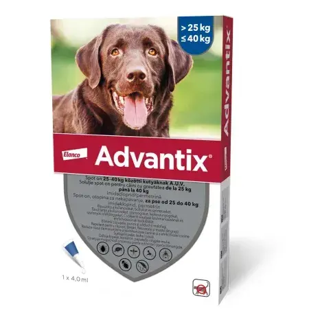 Pipeta antiparazitara Advantix pentru caini 25kg - , 40 kg ( 1 pipeta )