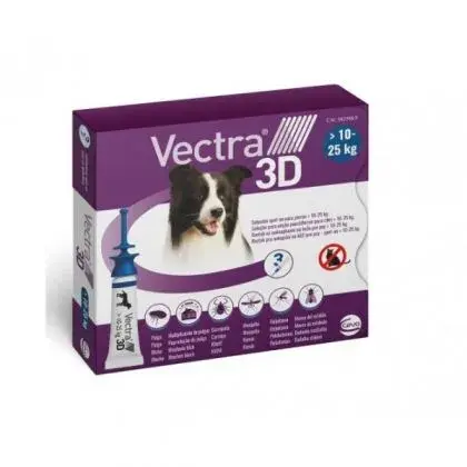 Pipeta antiparazitara pentru caini 10 - 25 kg Vectra 3D x 3 pipete