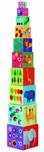Piramida din cuburi Djeco -Natura si animale