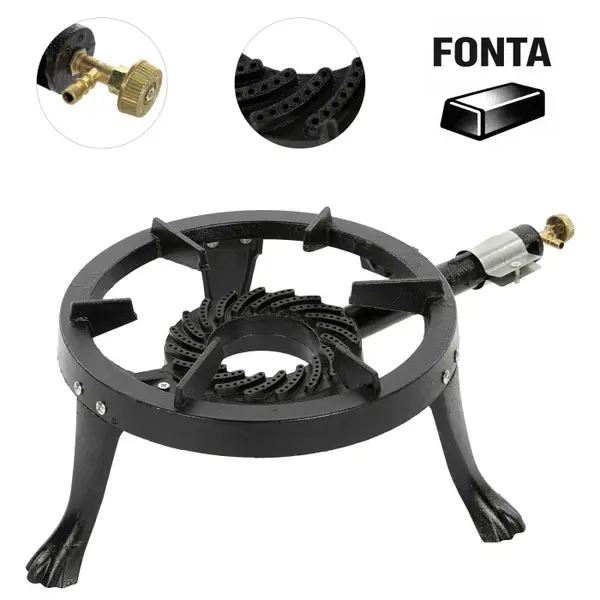 Pirostrie (arzator) cu 3 picioare, Fonta, Gri Carbon