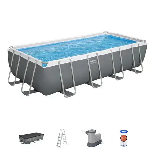 Piscina dreptunghiulara Bestway Steel Pro MAX cu pompa, scara, prelata, cadru metalic, 549 x 274 x 122 cm, 14.812 l