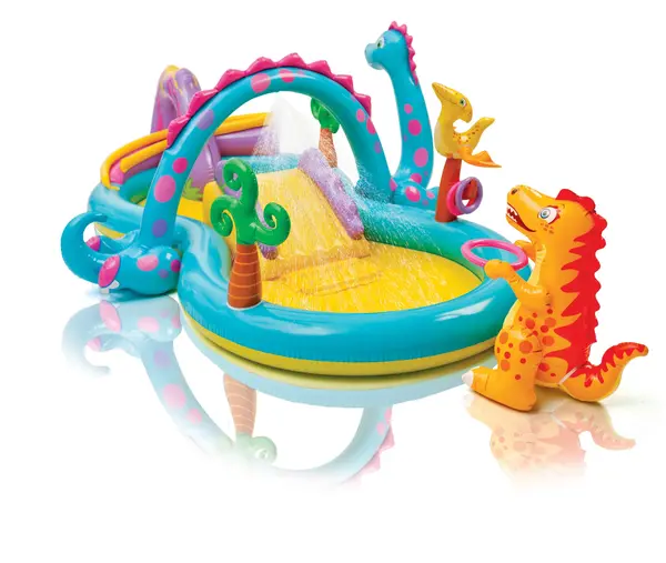 Piscina gonflabila copii Intex 57135 Dino, tobogan si pulverizator de apa KID402505, la doar 318,00 lei