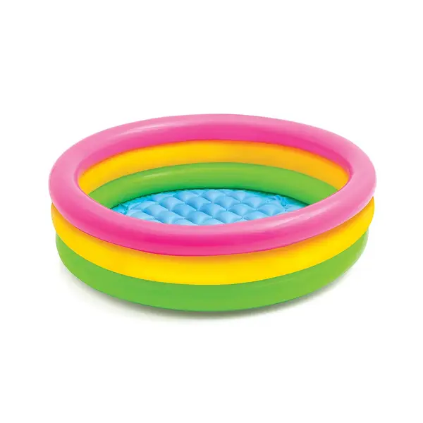 Piscina gonflabila cu 3 inele colorate pentru joaca racoritoare si sigura - 60 cm