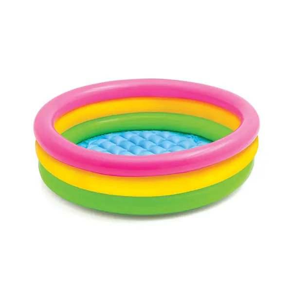 Piscina gonflabila cu 3 inele colorate pentru joaca racoritoare si sigura - 150 cm