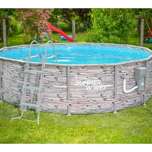 Piscina Summer Waves cu cadru, aspect de piatra, Ø 427x107 cm, 3785 l