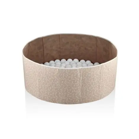 Piscina uscata cu bile, BabyJem, 30x83 cm, 100 bile albe (Culoare: Somon)