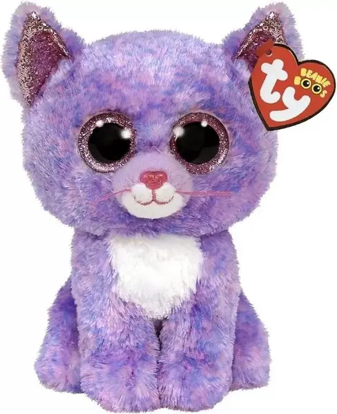 Pisică de pluș TY Toys Beanie Boos - Mov, 24 cm