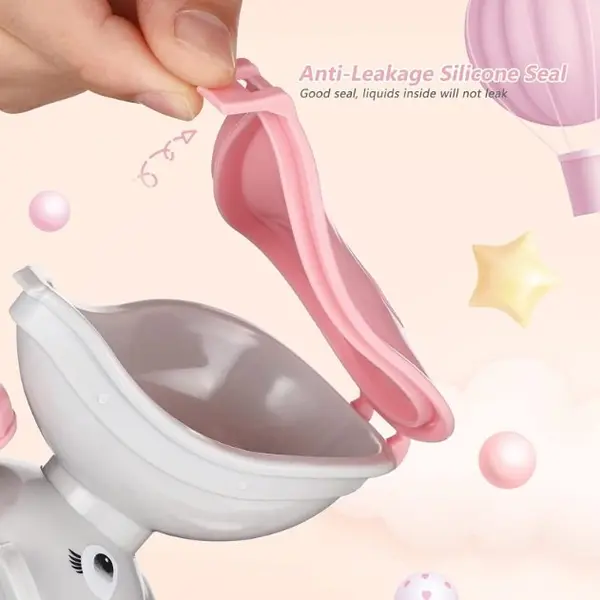Pisoar portabil pentru fetite Little Mom Travel Pink reutilizabil, design ergonomic si intuitiv, dimensiune 22 x 8 cm, capacitate 500 ml