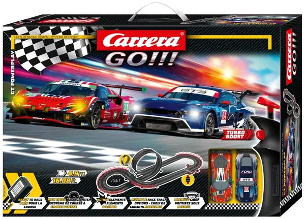 Pistă Carrera - GT Powerplay, cu două mașinuțe, 4.9 m, 1:43