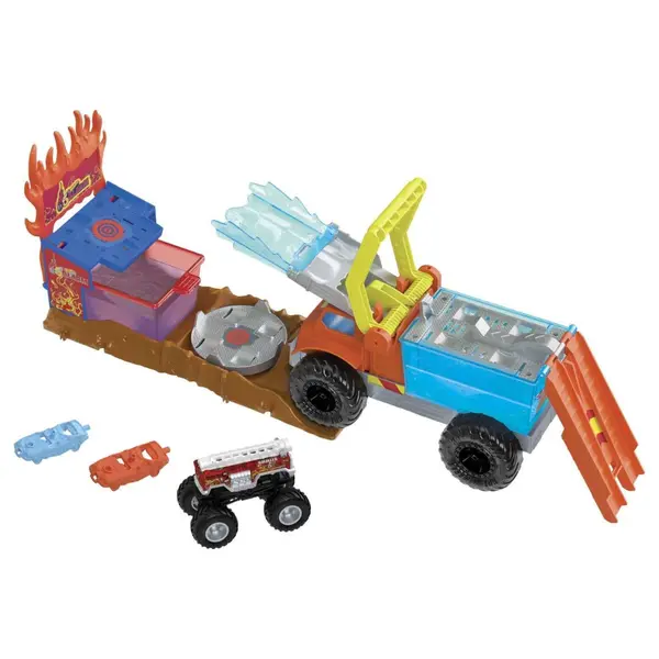 Pista cu masinuta Hot Wheels Monster Trucks Arena Smashers Color Shifters Salvarea lui 5Alarm