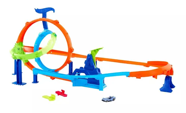 Pistă Hot Wheels - Rapid Launch Cyclone, cu mașinuță