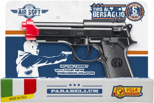 Pistol cu bile Villa Giocattoli - Parabellum, mecanic, 80 buc. bile