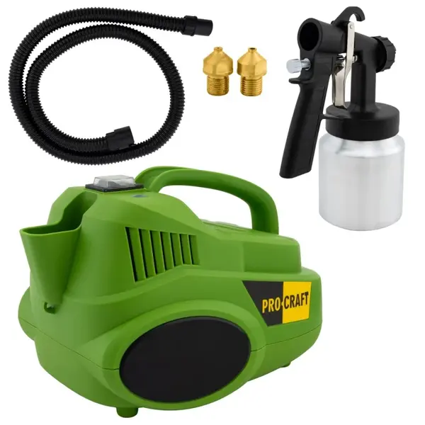 Pistol de vopsit ProCraft PSE950, 600W, 3000RPM, Duze 1 1.8 2.5mm, Volum recipient 900ml