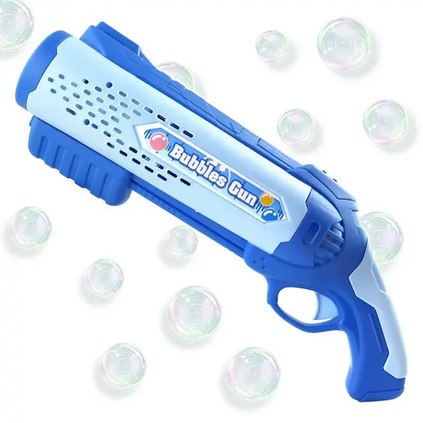 Pistol electric de facut baloane de sapun cu doua tuburi ( albastru )