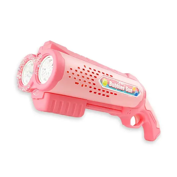Pistol electric de facut baloane de sapun cu doua tuburi ( roz )