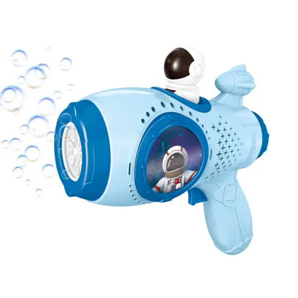 Pistol electric pentru baloane de sapun Space Gun albastru cu efecte luminoase