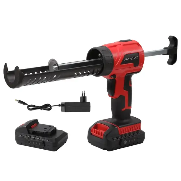 Pistol electric pentru silicon HAWIRE 20V, 4 viteze reglabile, Forta 300kg/s, Baterie 2Ah, Fara fir, Pentru constructii, renovari si DIY profesional