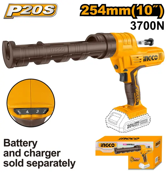Pistol pentru Silicon 20V Cartus de 25.4cm INGCO CCGLI2001