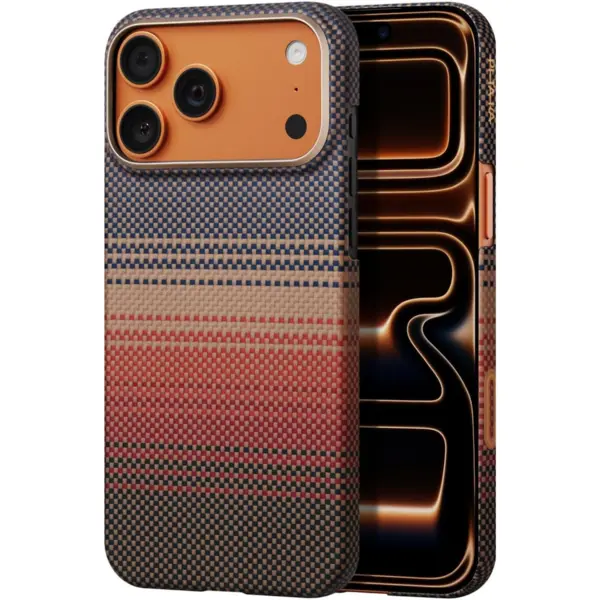 Pitaka Carcasa Pitaka Ultra Slim Sunset cu Magnetic Ring compatibila cu iPhone 17 Pro, Portocaliu