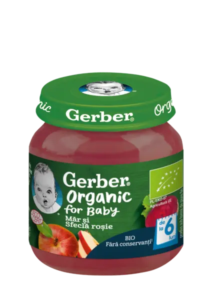 Piure Bio din mar si sfecla rosie de la 6 luni, 125g, Gerber