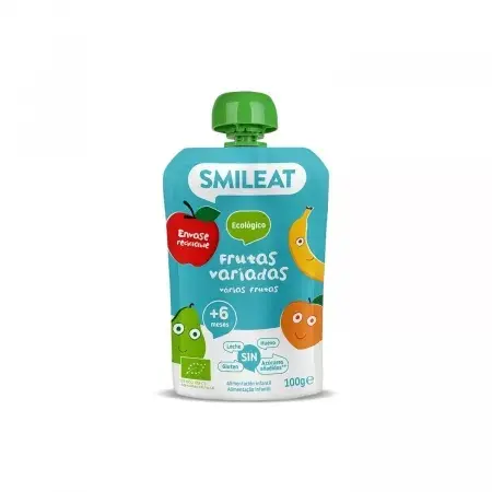 Piure Bio din mix de fructe, +6 luni, 100 g, Smileat