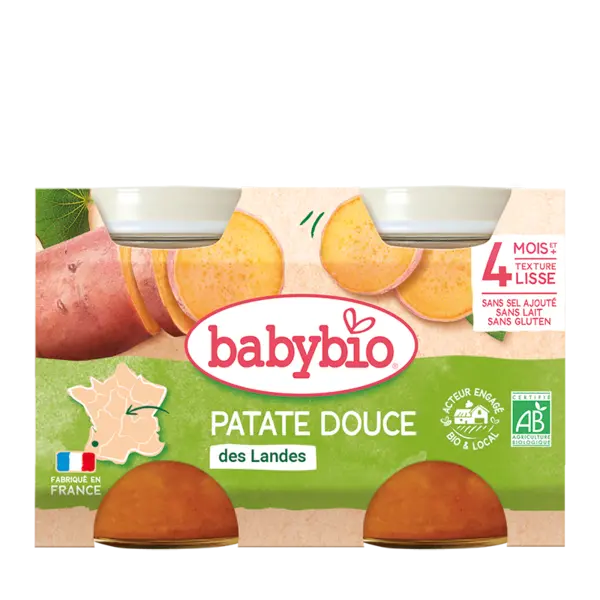 Piure de cartofi dulci 4+ luni Bio, 2 x 130g, BabyBio