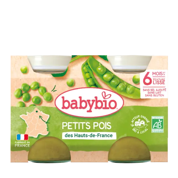 Piure de mazare Bio, 2 x 130g, BabyBio