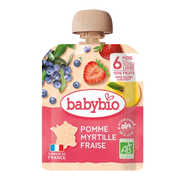 Piure de mere, afine si capsuni Bio, 90g, BabyBio