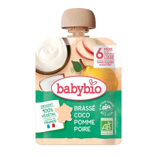 Piure de mere, pere si cocos Bio, 85g, BabyBio