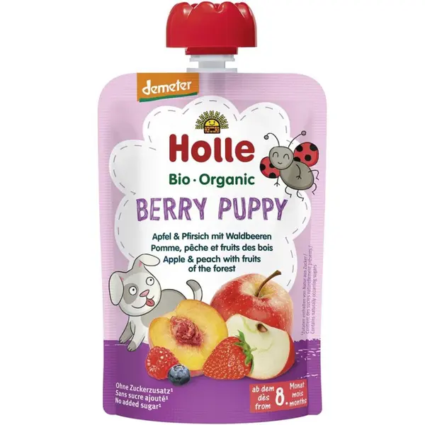 Piure de mere piersici si fructe de padure pentru copii 8 luni, eco - 100 g
