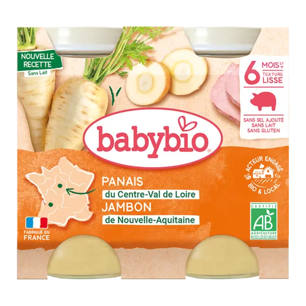 Piure din pastarnac si jambon de Correze, 2 x 200g, BabyBio