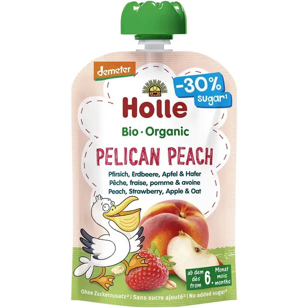 Piure din Piersici, Capsuni, Mere si Ovaz pentru Copii +6 Luni Ecologic/Bio 100g