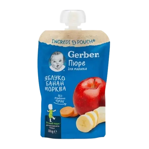 Piure mere banana morcov,150g, Gerber