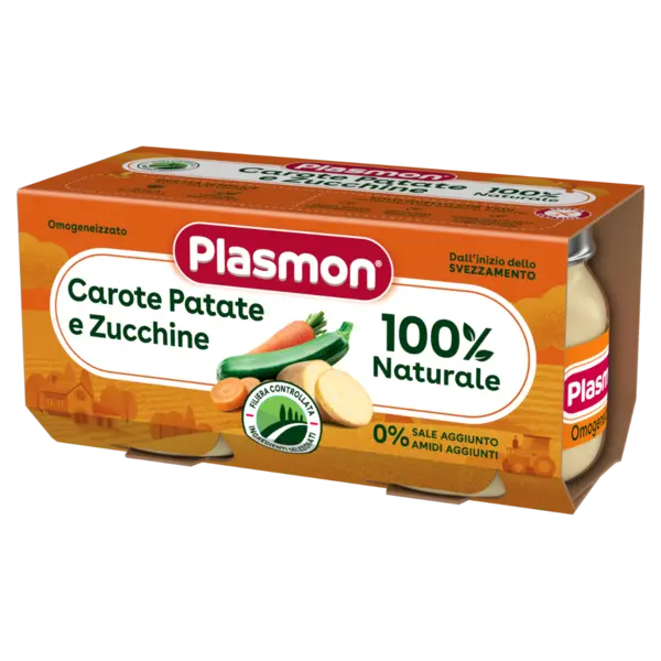 Piure morcov, cartof, dovlecel fara gluten, 2 x 80g, Plasmon