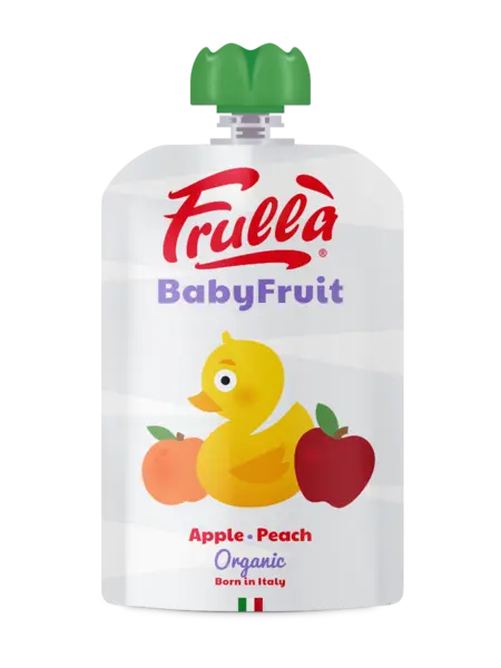 Piure pentru copii din mar si piersica Baby Fruit Bio, 100g, Frulla