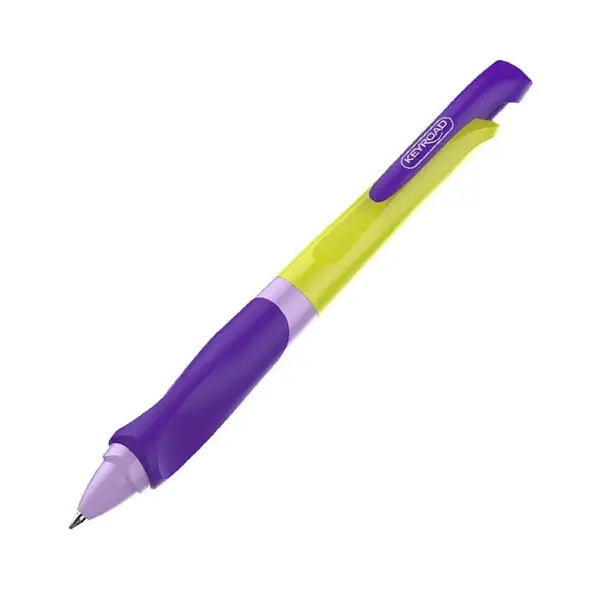 Pix cu bila Keyroad Easy Writer 1.0mm, cu mecanism, ergonomic, corp mat diverse culori, grip cauciucat, scris albastru