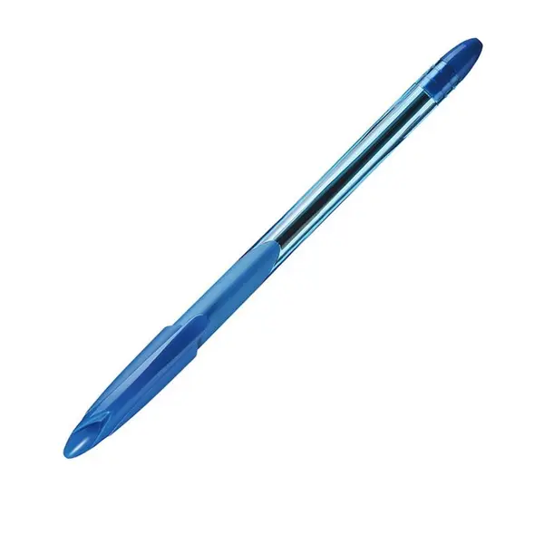 Pix cu bila Keyroad Sofjet 1.0mm, cu capac, corp albastru semitransparent, grip cauciucat, scris albastru