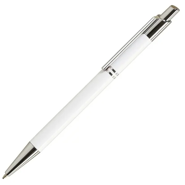 Pix cu bila Office Cover Tiko, 1.0 mm, corp metalic alb, cu mecanism, pentru personalizare
