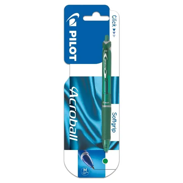 Pix cu bila Pilot Acroball verde 1.0 mm cu click Pix cu bila Pilot Acroball verde 1.0 mm cu click