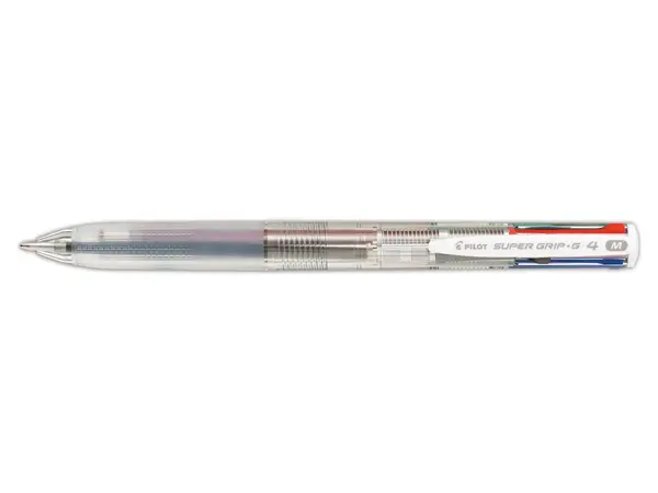 Pix cu bila Pilot Super Grip G 4 culori 1 mm cu click diverse modele Pix cu bila Pilot Super Grip G 4 culori 1 mm cu click diverse modele transparent