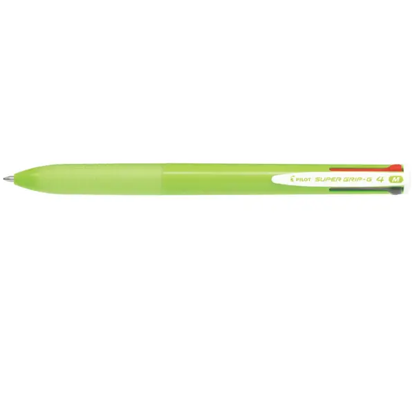 Pix cu bila Pilot Super Grip G 4 culori 1 mm cu click diverse modele Pix cu bila Pilot Super Grip G 4 culori 1 mm cu click diverse modele verde deschis