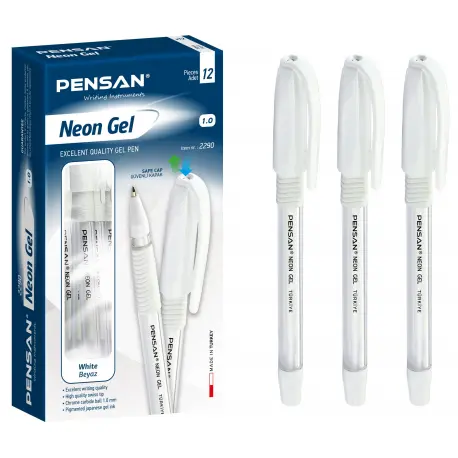 Pix cu gel 1mm, neon, My-King Pensan, alb