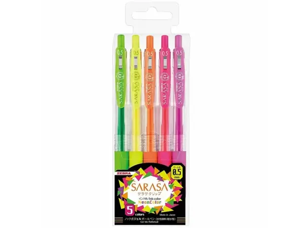Pix cu gel model Sarasa Neon,5 culori set